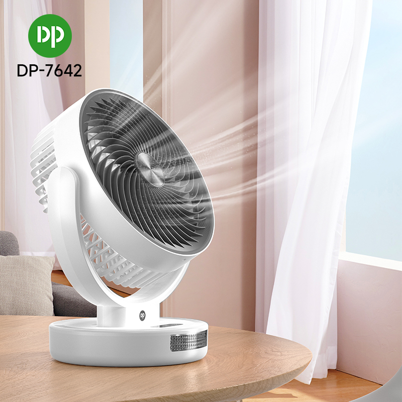 5.5 Inch Rechargeable Table Fan with LED Light and Power Display