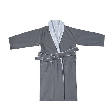 Luxury 2 Layers Microfiber Shawl Collar Bathrobe Lined with Plush Fleece