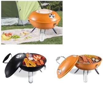 korean  Easy Assembly Round Kitchen Rotisserie Luxury Outdoor 14" Smokeless outdoor charcoal barbecue grills With Lock