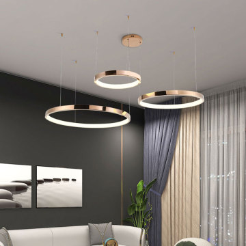 Stainless Steel Rose Gold Pendant Light for Villa Living Room