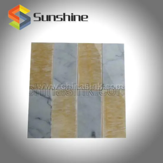 Honey Onyx And Bianco Carrara Marble Natural Stone Subway Tile