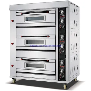 Bakery Equipment Food Machinery Professional Industrial Gas Bread Baking Oven Bakery Machine Kitchen Equipment 3 Deck 9 Tray Commercial Baking Oven