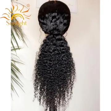 Sunlight Hair Wholesale Human Preplucked Curly Lace Hd Frontal Front Topper Brazilian Curly Afro Wigs For Black Women