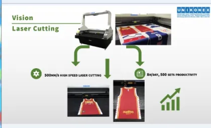 500 sets sportswear laser cutting within 8h