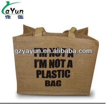 high quality jute shopping recycle tote bag