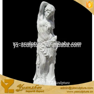 hot sale carved white marble sexy statues of lady for outdoor