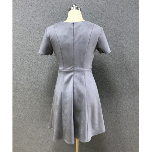 women's grey suede dress