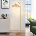 Green glass lampshade adjustable height floor lamp