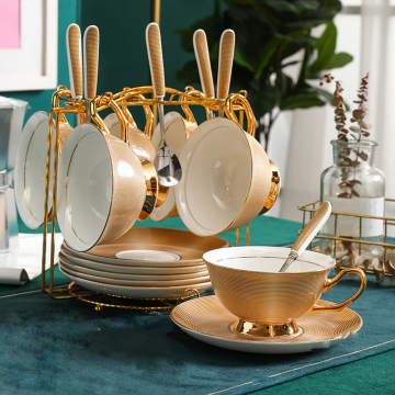 Großhandel Keramik Kaffeetasse 6 -teilige Set - exquisite Blumentee -Tasse mit Löffel