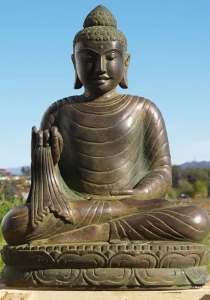 India religious zen custom material and size bronze golden sitting buddha statue