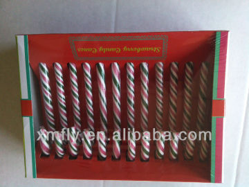 Box Packing clear plastic blue white Chrismas Candy Cane