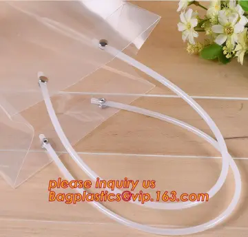 Plastic Gift Flower Packaging Bag with Rope Handle, plastic flower sleeve bag, PP Plastic Waterproof Shopping Bag Flower Bag
