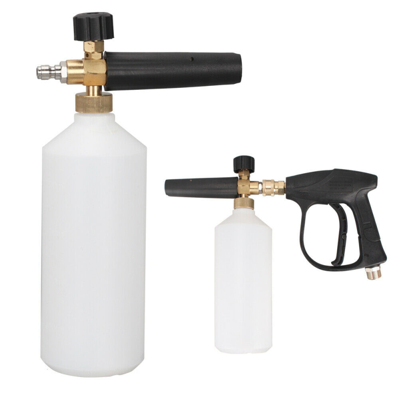 1L de alta pressão de espuma de neve de latão de alta pressão Jet -lança de garrafa de lavagem de pistola de pulverização de pistola de pistola de água para lança de água para ferramenta de limpeza de carros de jardim