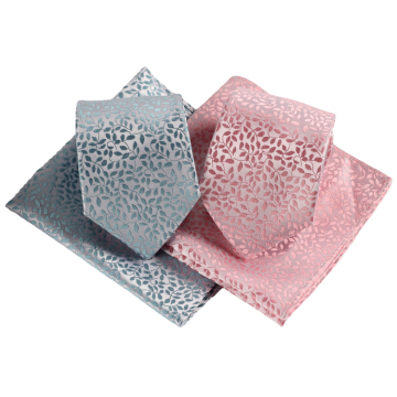 Handmade Leaf Pattern Accessories Factory: Custom Jacquard Silk Neckties and Pocket Squares for Men