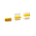 Encabezado de lanzamiento de 2.0 mm doble fila amarillo recto