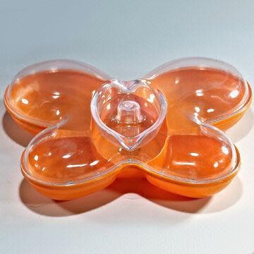 Plastic fruit tray in butterfly shape, suitable for home or hotel use