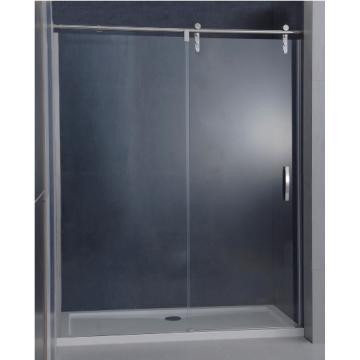 Alba stainless steel single sliding door frameless shower