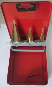 3pcs step drill set in metal box