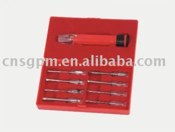 9 pcs screwdriver set with torch