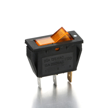 Hot Selling Single Pole 2 Pin Yellow Rocker Switch