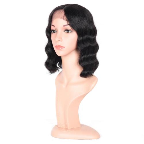 100% NATURAL VIRGIN REMY HUMAN HAIR WAVY PART LACE WIG