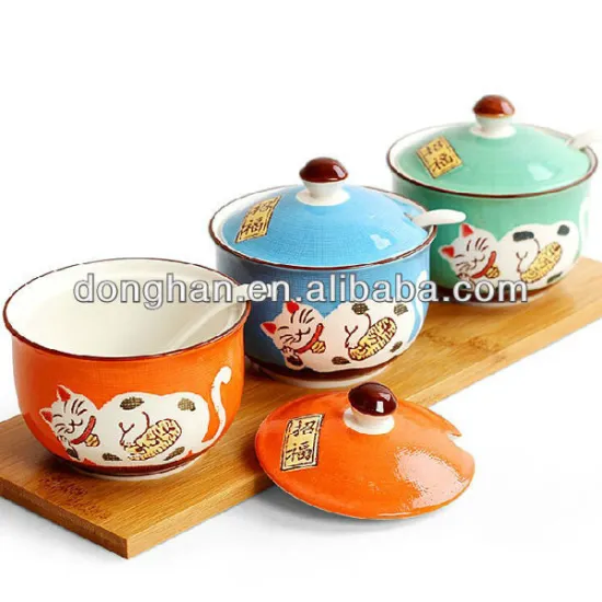 Kitchenware cute ceramic seasoning pot house products