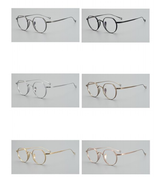 gold frame geometric designer lightweight titanium glasses