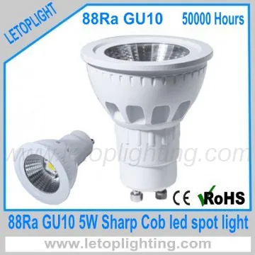 High CRI 88Ra  Sharp COB GU10  5W  led spotlights