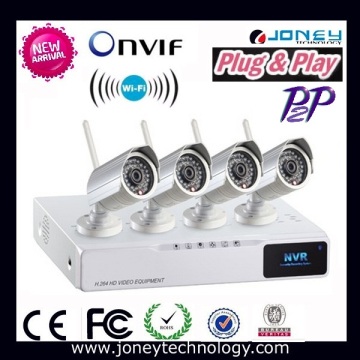 Onvif P2p 4CH WiFi NVR Kits CCTV Kits Wireless IP Camera Kit