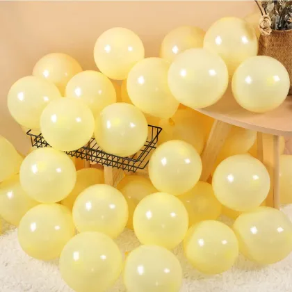 Shallow macaron yellow latex balloons