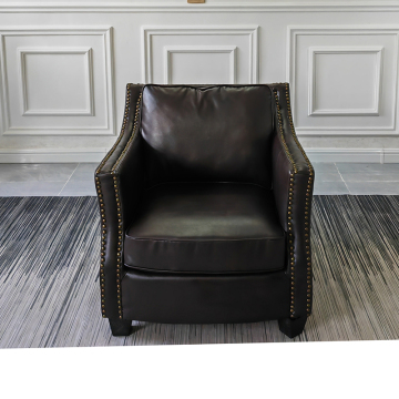 Living Room Leisure Single PVC Sofa With Nail