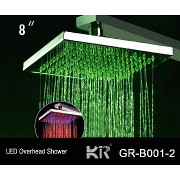 Brass+Chrome rain top rain shower with lighting