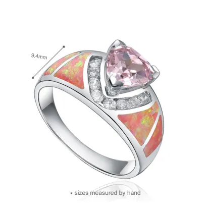 Rhodium solid 925 sterling silver ocean opal jewelry