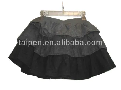 OEM 100% Cotton Printed Baby Girls Black Tutu Skirt Children's Pleated Puffy Skirt