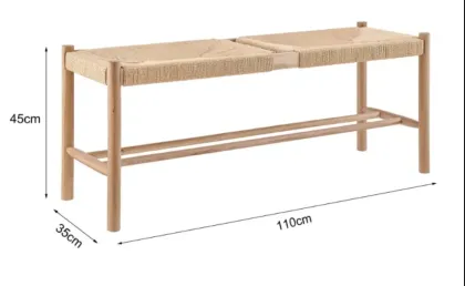 Solid Wood Nordic Rope Seated Bench