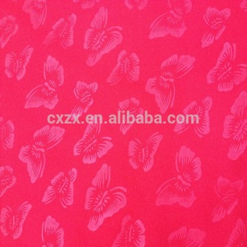 China supplier - polyester microfiber fabric, embossing brushed dyeing fabric for bedding set, curtain, pillow/ butterfly, red .