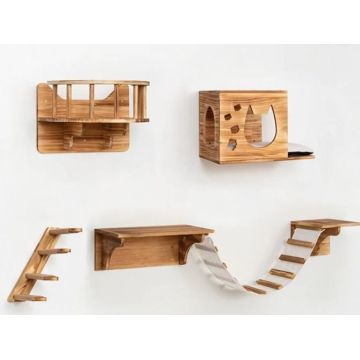 Cat Wall Shelves and Perches Wooden Wall Mounted