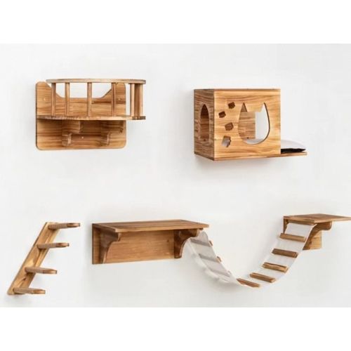 Cat Wall Shelves and Perches Wooden Wall Mounted