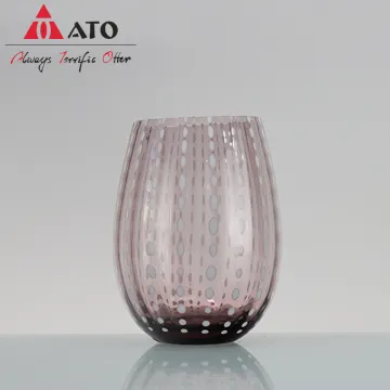 Colored dots glass cup without handle egg cup