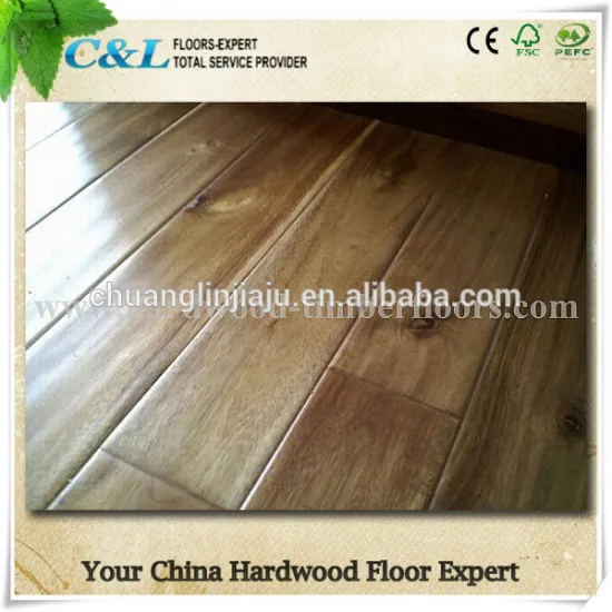Factory manufacture handscraped solid acacia hardwood floor