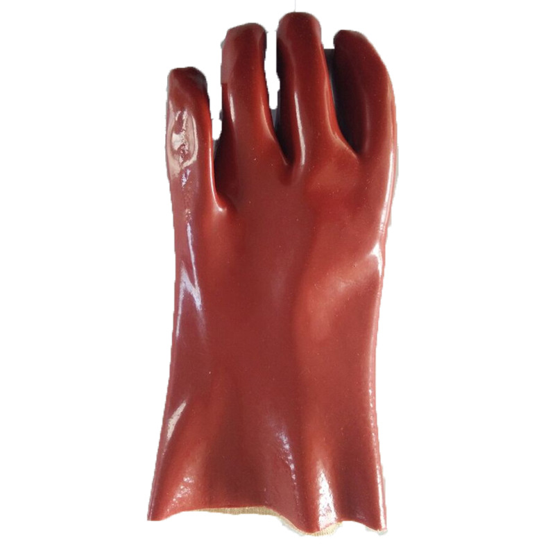 Brown Pvc Coatd Glove.Smooth finish. 30cm