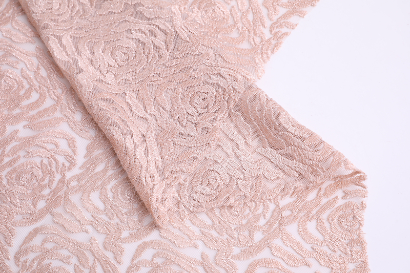 Newest Rose Flower Embroidery Fabric 
