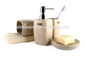 SBC Series Glossy Glaze Ceramic 4-Piece Environmental Bathroom Accessory Set, Colorful Collection