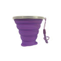 Taza de viaje plegable de silicona, taza para beber portátil
