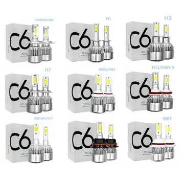 C6 Car Led Headlight Aviation Aluminum Ip68 Protection Level Car Led Headlight 360 Degree Light Cob Light Source