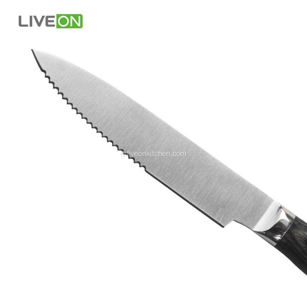 Coltello da bistecca 4 pezzi con manico in legno Pakka