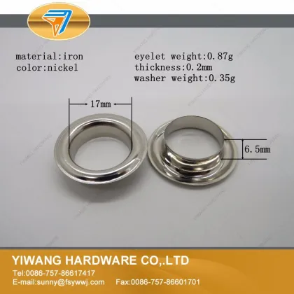 all kinds of different size garment eyelets and grommets