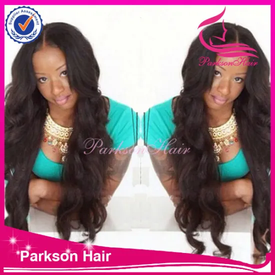 Hot sale 100% brazilian human hair body wave top quality high density 8-26inch full lace silk cap wig