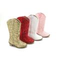 Kids Little Girl Shoes sequin leather boots children cowboy boots Supplier