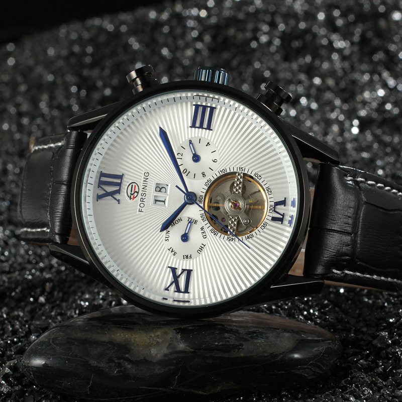 Top Brand Automatic Mechanical Watch with Roman Numerals and Punk Style for Men